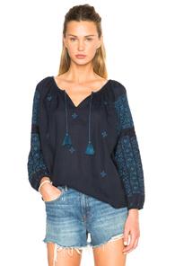 Nili Lotan Malo Boho Top In Blue