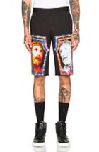 Givenchy Jesus Print Bermuda Shorts In Black