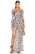 Raquel Diniz Esther Off Shoulder Maxi Dress In Blue,floral