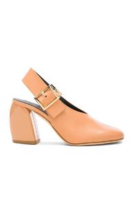 Tibi Leather Jillian Heels In Neutrals