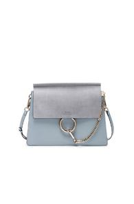 Chloe Medium Leather Faye Bag In Blue