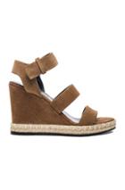 Balenciaga Suede Wedge Sandals In Brown