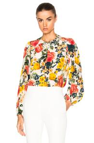 Fausto Puglisi Long Sleeve Top In White,floral