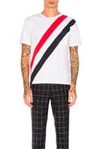 Thom Browne Diagonal Stripes Tee In White