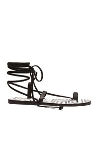 Avec Moderation Dedalo Wrap Around Sandal In Black,geometric Print