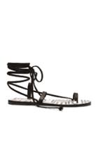 Avec Moderation Dedalo Wrap Around Sandal In Black,geometric Print
