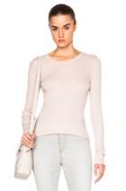 Enza Costa Rib Fitted Crew Tee In Neutrals
