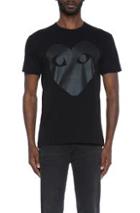 Comme Des Garcons Play Printed Heart Cotton Tee In Black