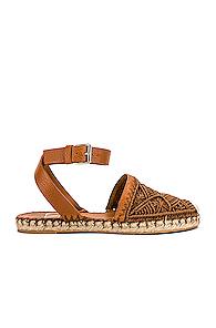 Valentino Marrakech Flat Espadrille In Brown