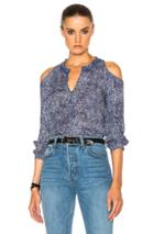 Derek Lam 10 Crosby Cold Shoulder Top In Blue,abstract