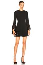 Saint Laurent Embroidered Sleeve Dress In Black