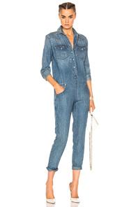 R13 Cowboy Jumpsuit In Blue