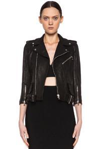Alexander Mcqueen Leather Jacket In Black
