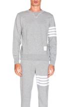 Thom Browne Distressed 4 Bar Stripe Sweatshirt In Gray
