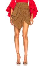 Marques ' Almeida Gathered Front Skirt In Checkered & Plaid,orange