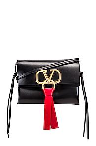Valentino Vring Crossbody Bag In Black
