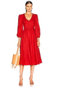 Staud Birdie Dress In Red