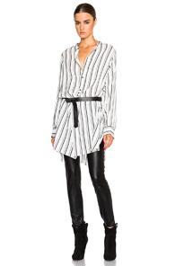 Isabel Marant Utah Striped Shirt In Black,white,stripes