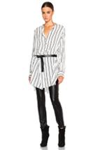 Isabel Marant Utah Striped Shirt In Black,white,stripes