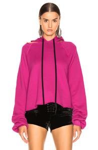 Unravel Cot Cashmere Cut Hoodie In Pink