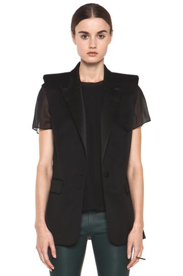 Skaist Taylor Wool Tailored Vest In Black