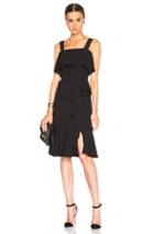 Alexander Mcqueen Off Shoulder Drape Dress In Black