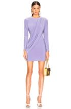 Norma Kamali Long Sleeve Draped Mini Dress In Purple