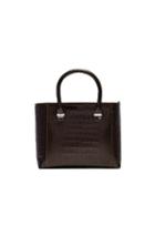 Victoria Beckham Printed Croc Quincy Tote In Brown,animal Print