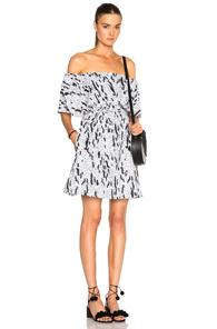 Nicholas Voile Off Shoulder Dress In Abstract