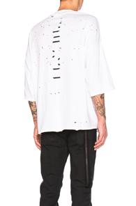 Unravel Distress Jersey Tee In White
