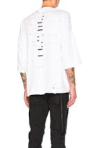 Unravel Distress Jersey Tee In White