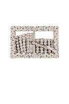Alessandra Rich Crystal Strass Belt In Metallic