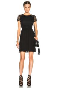 Burberry Prorsum Paneled Lace Dress In Black