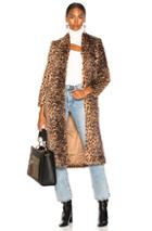 Michelle Mason Faux Fur Coat In Brown