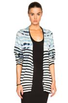 Raquel Allegra Shred Back Cardigan In Blue,stripes,ombre & Tie Dye