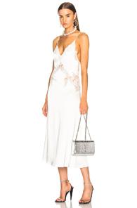 Jonathan Simkhai Stretch Lace Satin Slip Dress In White