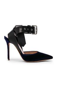 Monse Velvet Heels In Black,blue