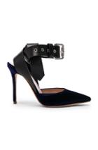 Monse Velvet Heels In Black,blue