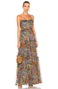 Needle & Thread Flowerbed Maxi Dress In Blue,green,floral,pink,red,yellow