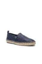 Loewe Anagram Embossed Leather Espadrilles In Blue