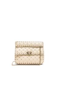 Valentino Quilted Rockstud Spike Medium Shoulder Bag In White