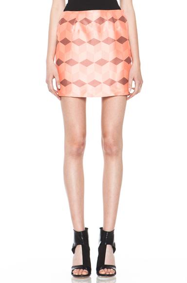 Rodarte Diamond Printed Skirt In Pink,geometric Print