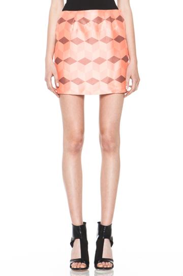 Rodarte Diamond Printed Skirt In Pink,geometric Print