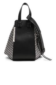 Loewe Hammock Tweed Small Bag In Black,plaid