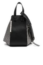 Loewe Hammock Tweed Small Bag In Black,plaid
