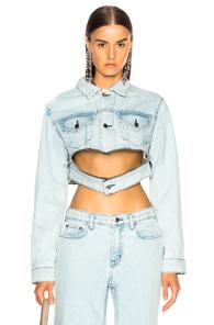 Cotton Citizen Super Crop Jacket In Denim Light