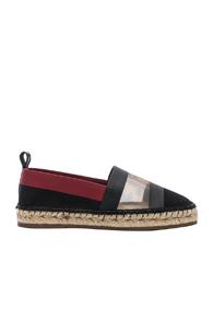 Fendi Mesh Espadrille Flats In Blue