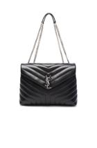 Saint Laurent Slouchy Medium Monogramme Chain Bag In Black