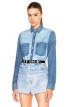 Mother Double Foxy Top In Blue