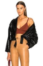 Zeynep Arcay Cropped Patent Leather Jacket In Black